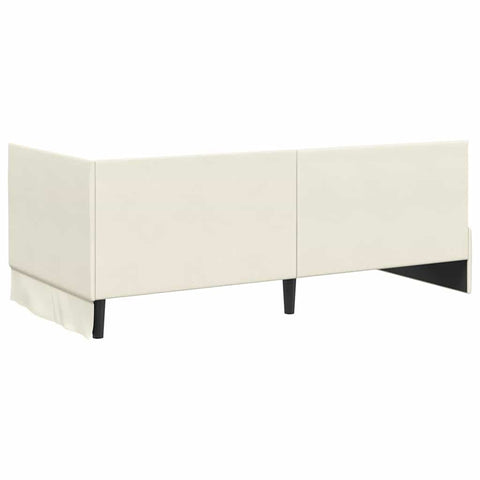 vidaXL Corner Bed Frame with Headboard Cream 90 x 200 cm Velvet