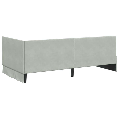 vidaXL Corner Bed Frame with Headboard Light grey 100 x 200 cm Velvet
