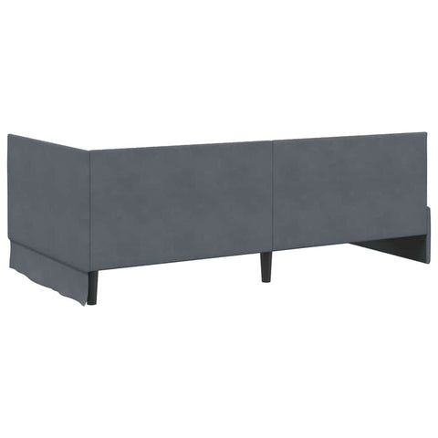 vidaXL Corner Bed Frame with Headboard Dark grey 100 x 200 cm Velvet