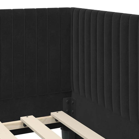vidaXL Corner Bed Frame with Headboard Black 100 x 200 cm Velvet