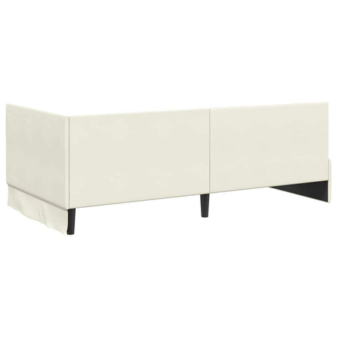 vidaXL Corner Bed Frame with Headboard Cream 100 x 200 cm Velvet