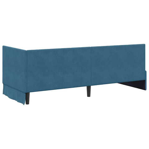 vidaXL Corner Bed Frame with Headboard Blue 80 x 200 cm Velvet