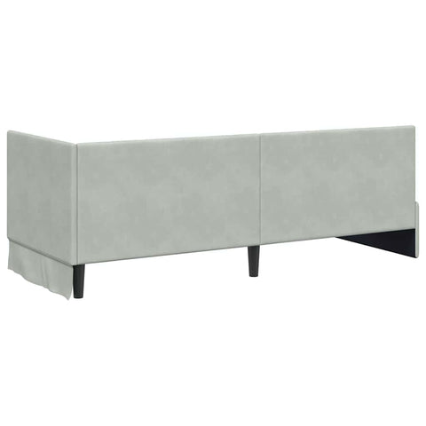 vidaXL Corner Bed Frame with Headboard Light grey 80 x 200 cm Velvet