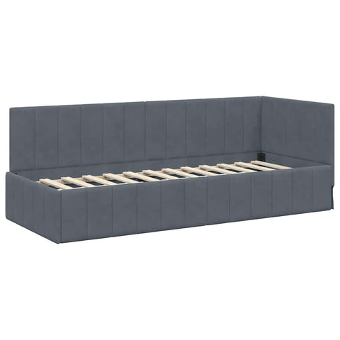vidaXL Corner Bed Frame with Headboard Dark grey 80 x 200 cm Velvet
