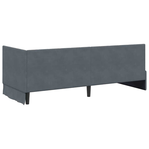 vidaXL Corner Bed Frame with Headboard Dark grey 80 x 200 cm Velvet