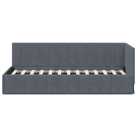 vidaXL Corner Bed Frame with Headboard Dark grey 80 x 200 cm Velvet