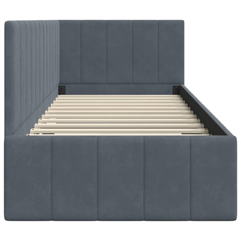 vidaXL Corner Bed Frame with Headboard Dark grey 80 x 200 cm Velvet