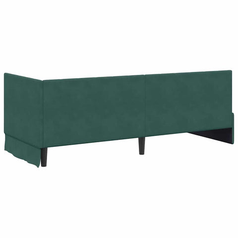 vidaXL Corner Bed Frame with Headboard Dark green 80 x 200 cm Velvet