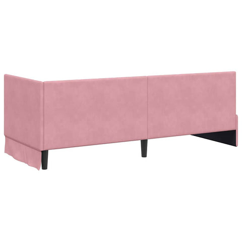 vidaXL Corner Bed Frame with Headboard Pink 80 x 200 cm Velvet