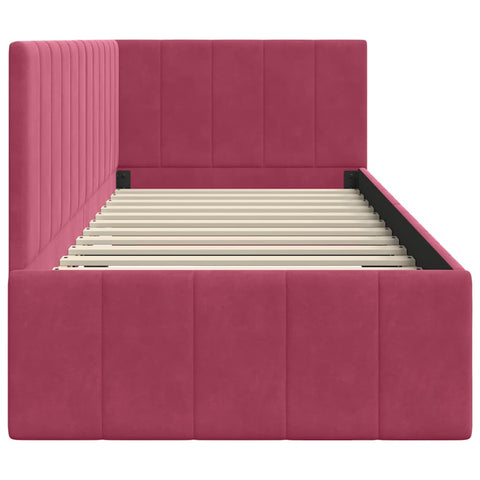 vidaXL Corner Bed Frame with Headboard Wine red 80 x 200 cm Velvet