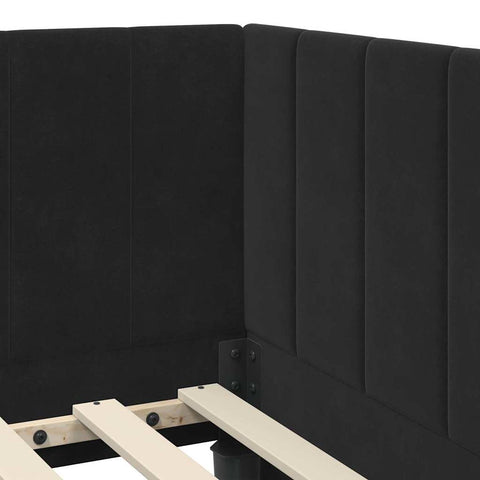 vidaXL Corner Bed Frame with Headboard Black 80 x 200 cm Velvet
