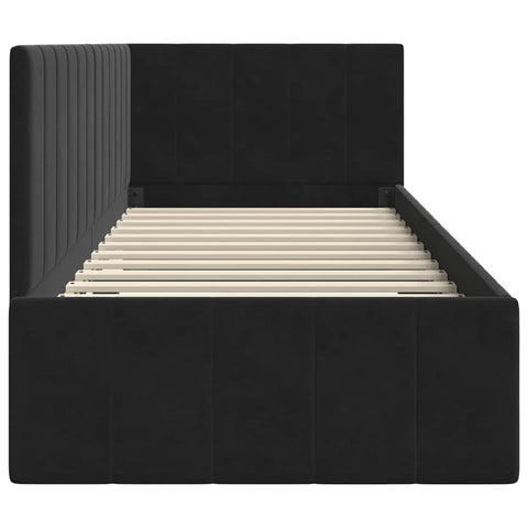 vidaXL Corner Bed Frame with Headboard Black 80 x 200 cm Velvet