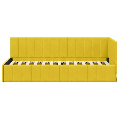 vidaXL Corner Bed Frame with Headboard Yellow 80 x 200 cm Velvet