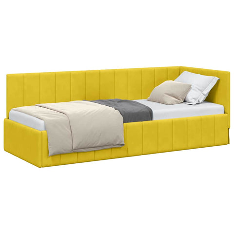vidaXL Corner Bed Frame with Headboard Yellow 80 x 200 cm Velvet