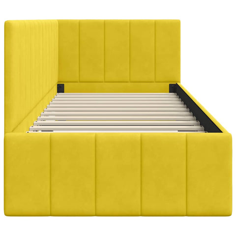 vidaXL Corner Bed Frame with Headboard Yellow 80 x 200 cm Velvet