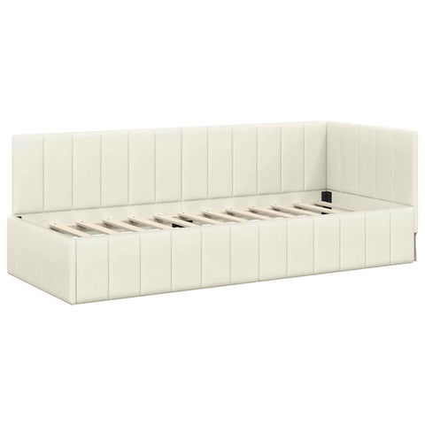 vidaXL Corner Bed Frame with Headboard Cream 80 x 200 cm Velvet