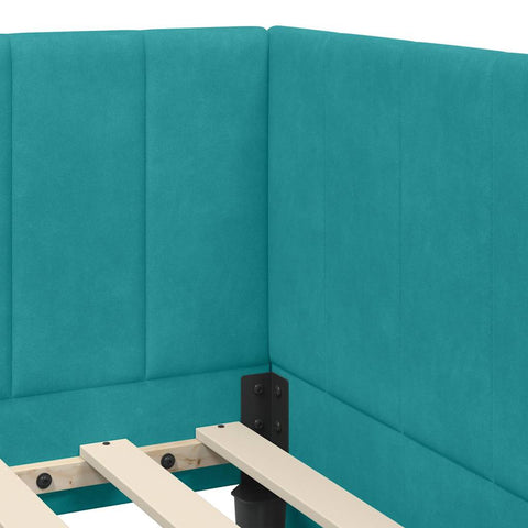 vidaXL Corner Bed Frame with Headboard Turquoise 80 x 200 cm Velvet