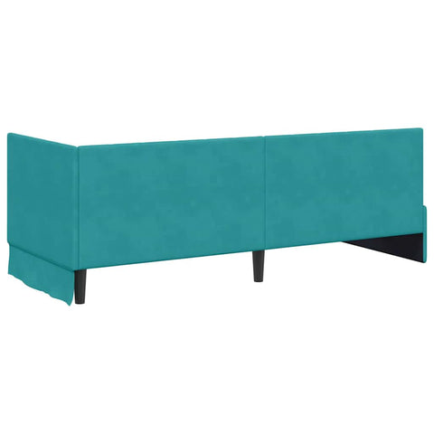 vidaXL Corner Bed Frame with Headboard Turquoise 80 x 200 cm Velvet