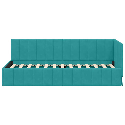 vidaXL Corner Bed Frame with Headboard Turquoise 80 x 200 cm Velvet