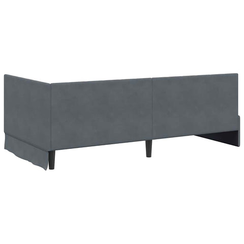 vidaXL Corner Bed Frame with Headboard Dark grey 90 x 200 cm Velvet