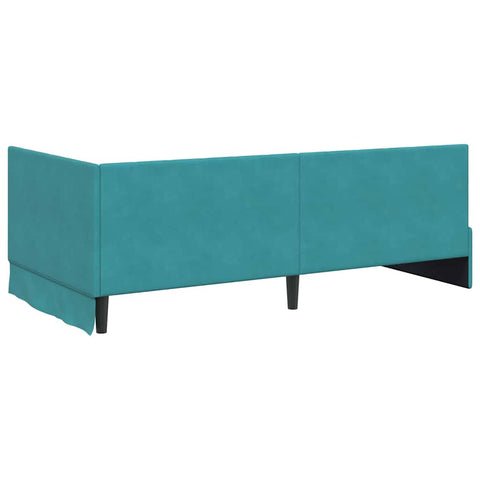 vidaXL Corner Bed Frame with Headboard Turquoise 90 x 200 cm Velvet