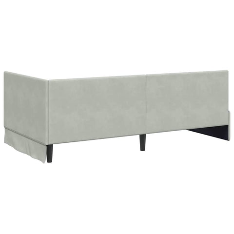 vidaXL Corner Bed Frame with Headboard Light grey 100 x 200 cm Velvet