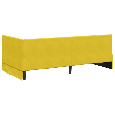 vidaXL Corner Bed Frame with Headboard Yellow 100 x 200 cm Velvet