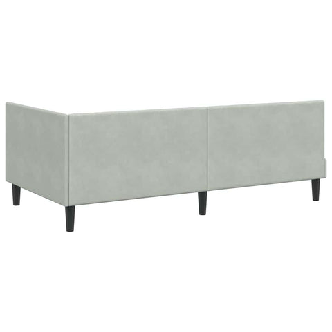 vidaXL Corner Bed Frame with Headboard Light grey 90 x 200 cm Velvet