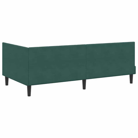 vidaXL Corner Bed Frame with Headboard Dark green 90 x 200 cm Velvet