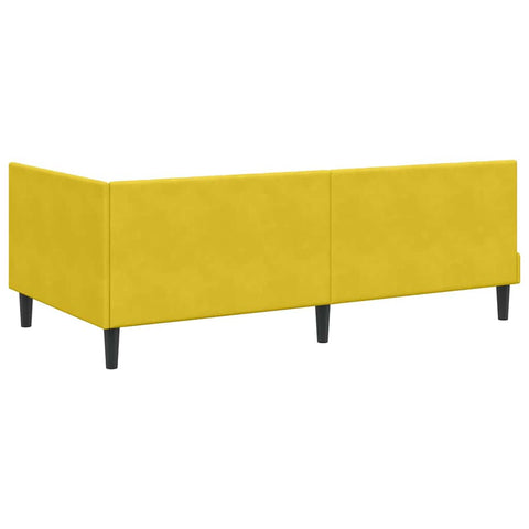 vidaXL Corner Bed Frame with Headboard Yellow 90 x 200 cm Velvet