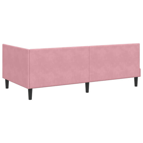 vidaXL Corner Bed Frame with Headboard Pink 100 x 200 cm Velvet
