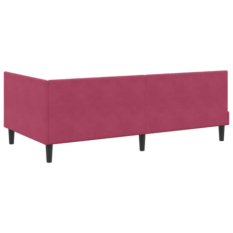 vidaXL Corner Bed Frame with Headboard Wine red 100 x 200 cm Velvet