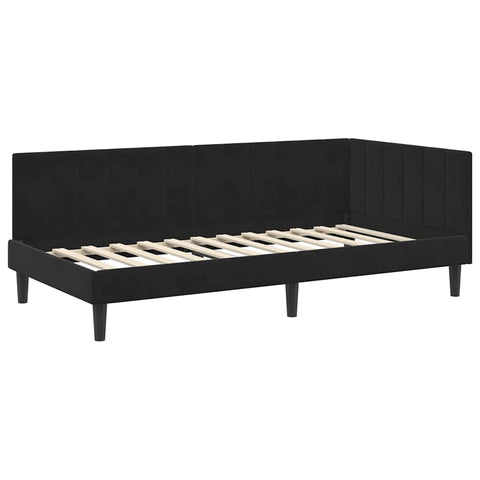 vidaXL Corner Bed Frame with Headboard Black 100 x 200 cm Velvet
