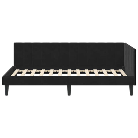 vidaXL Corner Bed Frame with Headboard Black 100 x 200 cm Velvet