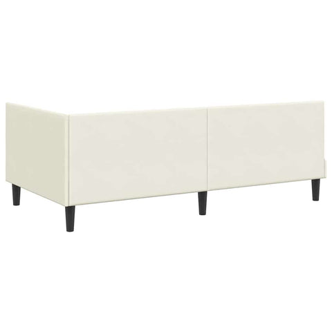 vidaXL Corner Bed Frame with Headboard Cream 100 x 200 cm Velvet