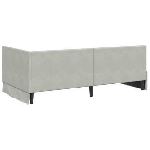 vidaXL Corner Bed Frame with Headboard Light grey 90 x 190 cm Velvet
