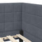 vidaXL Corner Bed Frame with Headboard Dark grey 90 x 190 cm Velvet