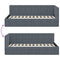 vidaXL Corner Bed Frame with Headboard Dark grey 90 x 190 cm Velvet