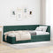 vidaXL Corner Bed Frame with Headboard Dark green 90 x 190 cm Velvet