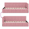 vidaXL Corner Bed Frame with Headboard Pink 90 x 190 cm Velvet