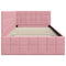 vidaXL Corner Bed Frame with Headboard Pink 90 x 190 cm Velvet
