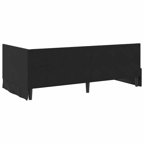 vidaXL Corner Bed Frame with Headboard Black 90 x 190 cm Velvet