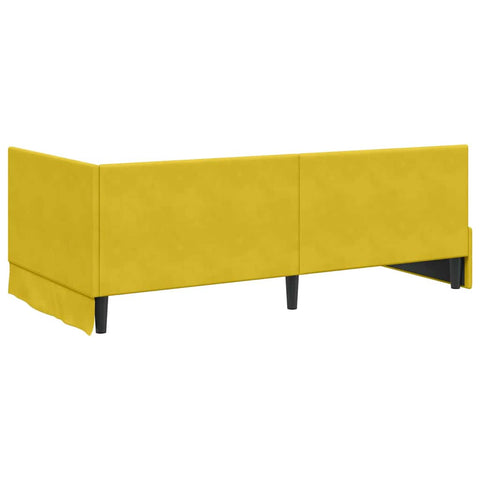 vidaXL Corner Bed Frame with Headboard Yellow 90 x 190 cm Velvet