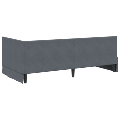 vidaXL Corner Bed Frame with Headboard Dark grey 90 x 200 cm Velvet