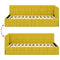 vidaXL Corner Bed Frame with Headboard Yellow 90 x 200 cm Velvet