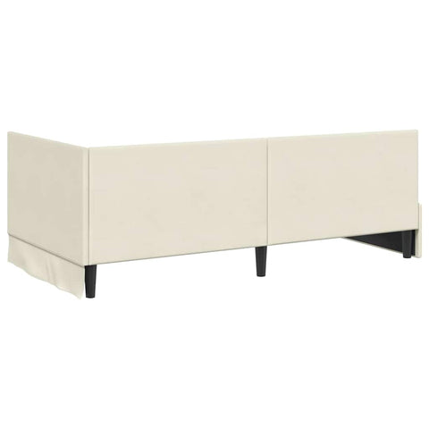 vidaXL Corner Bed Frame with Headboard Cream 90 x 200 cm Velvet