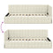 vidaXL Corner Bed Frame with Headboard Cream 100 x 200 cm Velvet