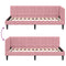 vidaXL Corner Bed Frame with Headboard Pink 90 x 190 cm Velvet