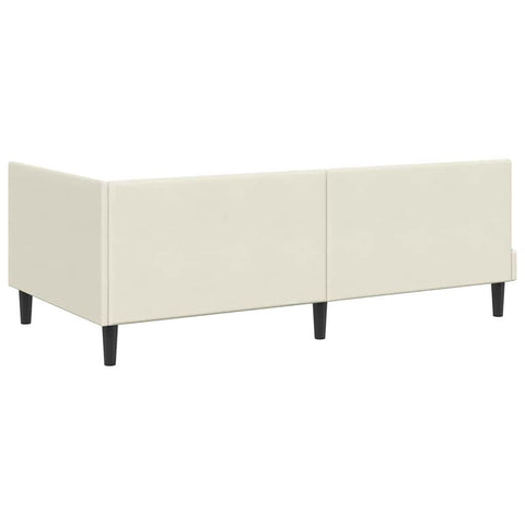 vidaXL Corner Bed Frame with Headboard Cream 90 x 190 cm Velvet
