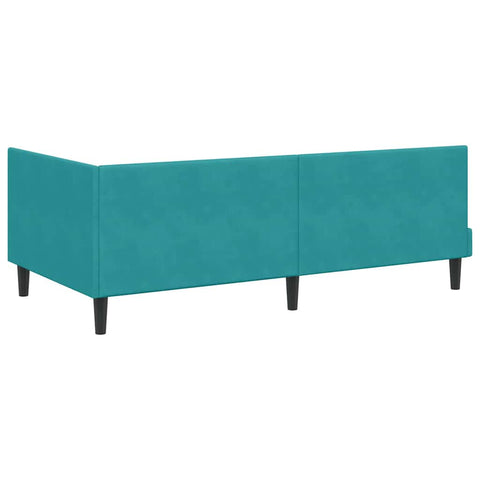 vidaXL Corner Bed Frame with Headboard Turquoise 90 x 190 cm Velvet